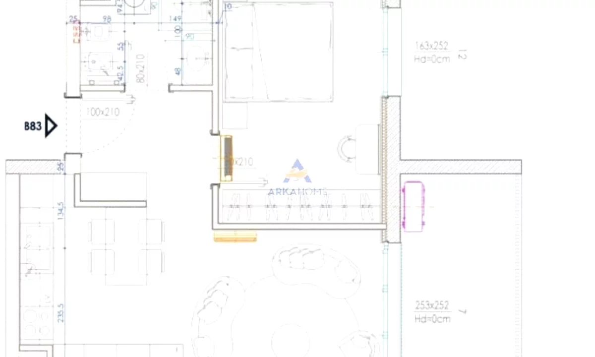 Apartment for sale in Tirana 1+1, Emty