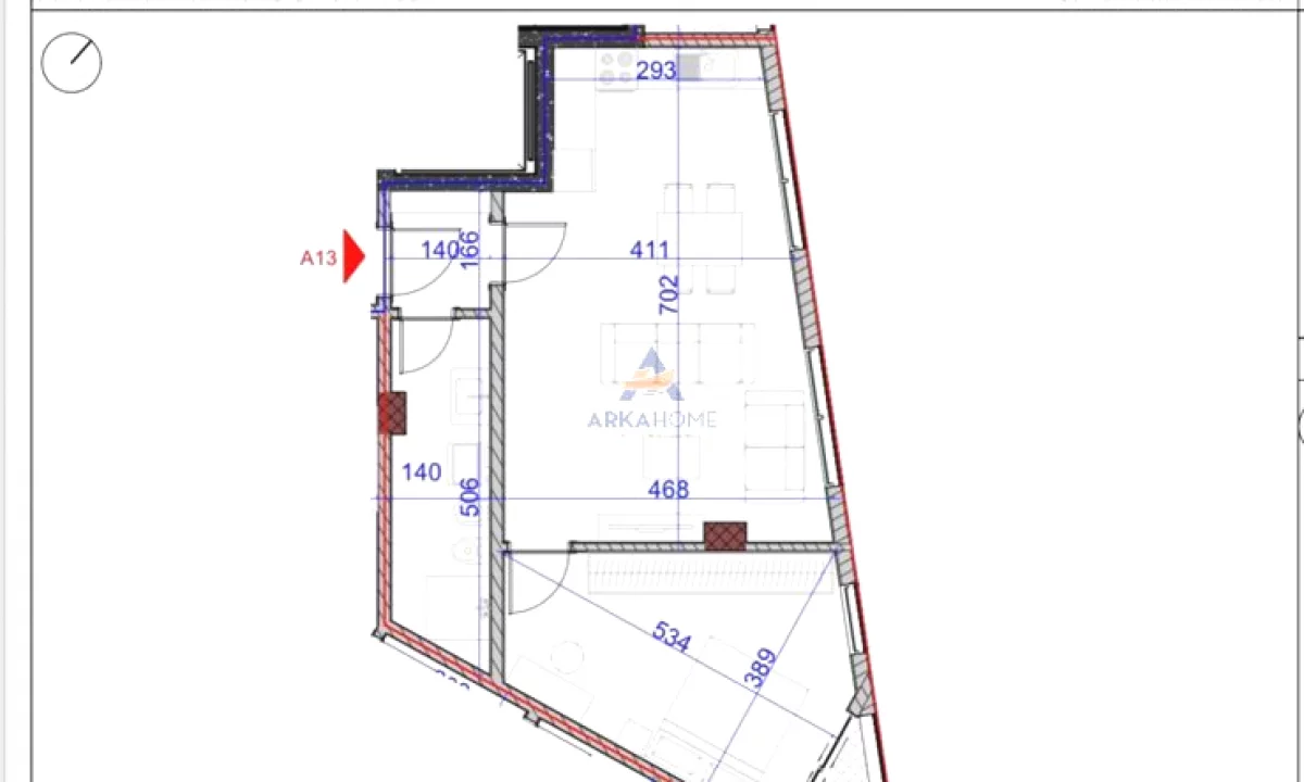 Shtepi ne shitje Apartament ne Tirane, 1+1, Mobilimi Bosh, pa mobiluar, Pagesa 180,804  Euro.