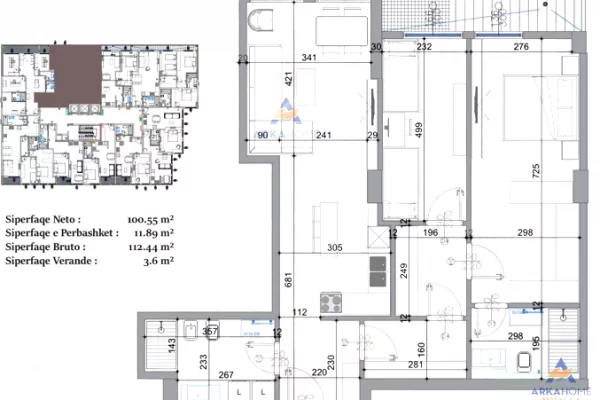 Apartment for sale in Tirana 2+1, Emty