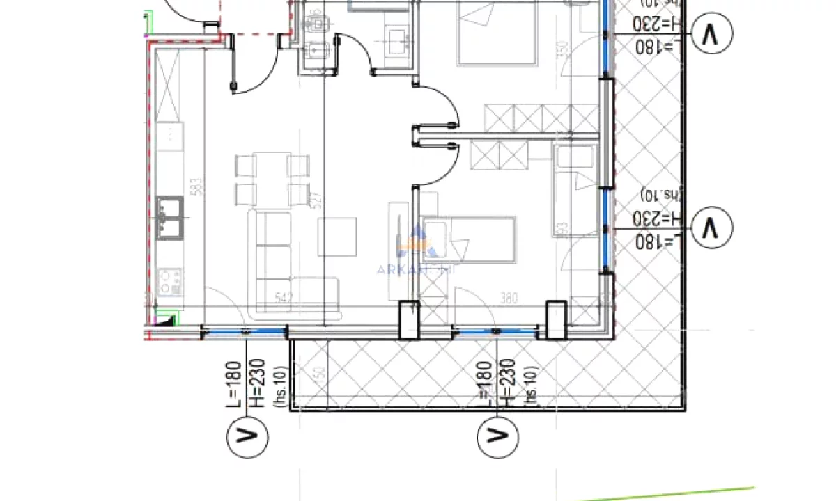 Apartment for sale in Tirana 2+1, Emty