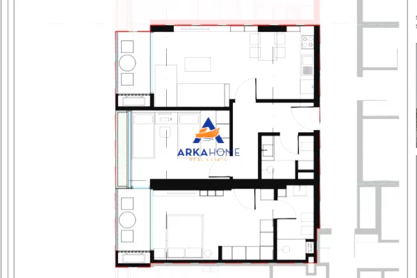 Shtepi ne shitje Apartament ne Tirane, 2+1, Mobilimi Bosh, pa mobiluar, Pagesa 216,000  Euro.