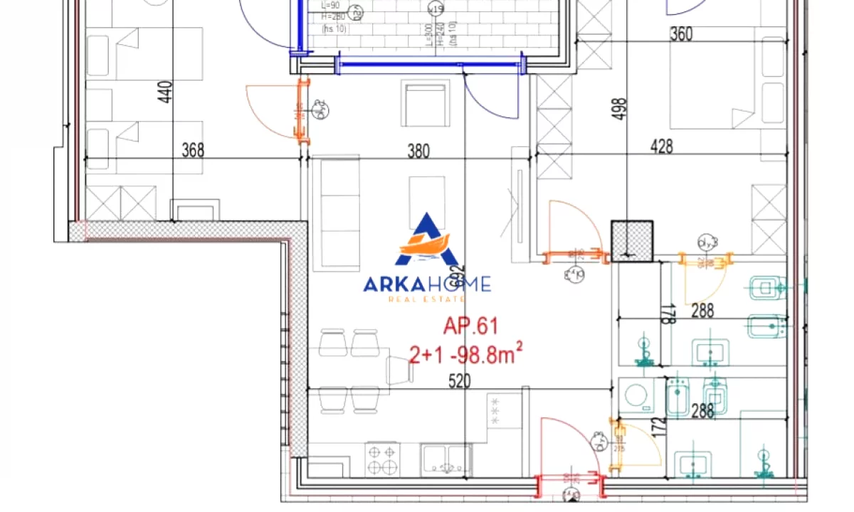 Shtepi ne shitje Apartament ne Tirane, 2+1, Mobilimi Bosh, pa mobiluar, Pagesa 216,300  Euro.