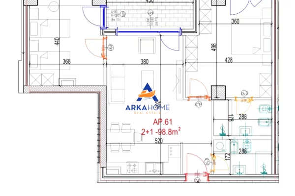 Shtepi ne shitje 2+1 ne Tirane - 216,300 Euro
