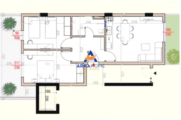 Shtepi ne shitje Apartament ne Tirane, 2+1, Mobilimi Bosh, pa mobiluar, Pagesa 176,000  Euro.