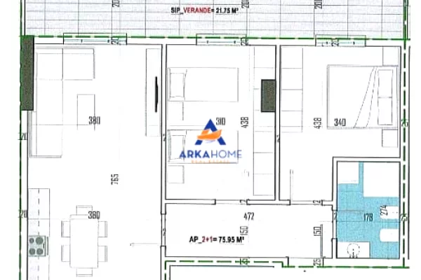 Shtepi ne shitje Apartament ne Tirane, 2+1, Mobilimi Bosh, pa mobiluar, Pagesa 103,780  Euro.