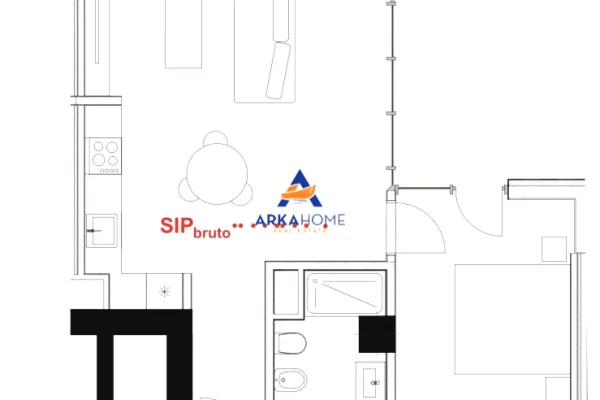 Shtepi ne shitje Apartament ne Tirane, 1+1, Mobilimi Bosh, pa mobiluar, Pagesa 803,000  Euro.
