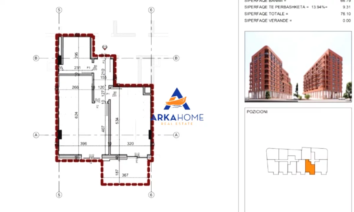 Shtepi ne shitje Apartament ne Tirane, 1+1, Mobilimi Bosh, pa mobiluar, Pagesa 174,395  Euro.
