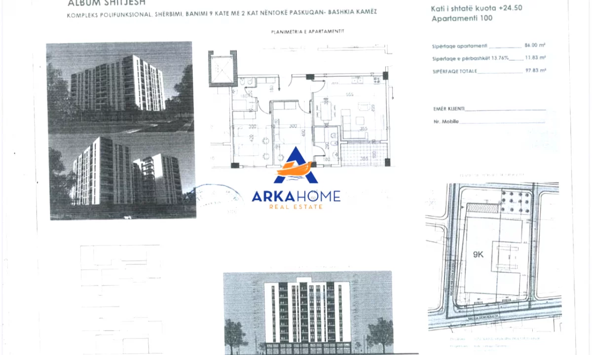 Shtepi ne shitje Apartament ne Tirane, 2+1, Mobilimi Bosh, pa mobiluar, Pagesa 141,850  Euro.