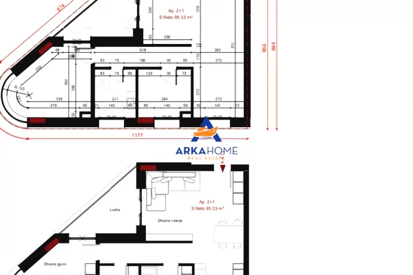 Shtepi ne shitje Apartament ne Tirane, 2+1, Mobilimi Bosh, pa mobiluar, Pagesa 159,796  Euro.
