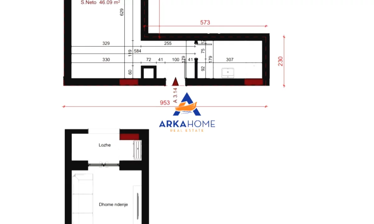 Shtepi ne shitje Apartament ne Tirane, Garsoniere, Mobilimi Bosh, pa mobiluar, Pagesa 63,457  Euro.