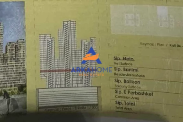 Shtepi ne shitje Apartament ne Tirane, 1+1, Mobilimi Bosh, pa mobiluar, Pagesa 144,870  Euro.