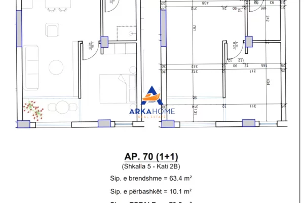 Apartment for sale in Saranda 1+1, Emty