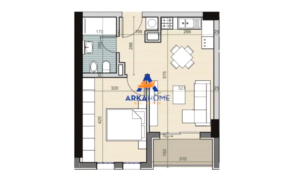 Shtepi ne shitje Apartament ne Tirane, 1+1, Mobilimi Bosh, pa mobiluar, Pagesa 83,694  Euro.