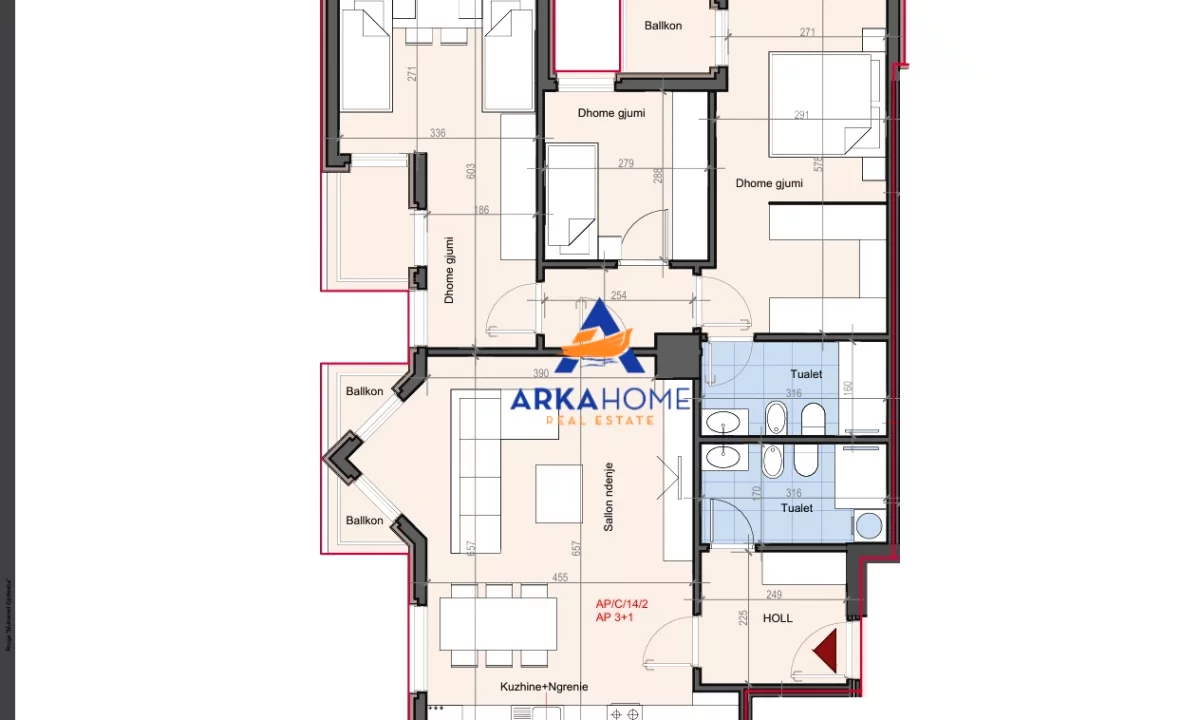 Shtepi ne shitje Apartament ne Tirane, 3+1, Mobilimi Bosh, pa mobiluar, Pagesa 377,500  Euro.