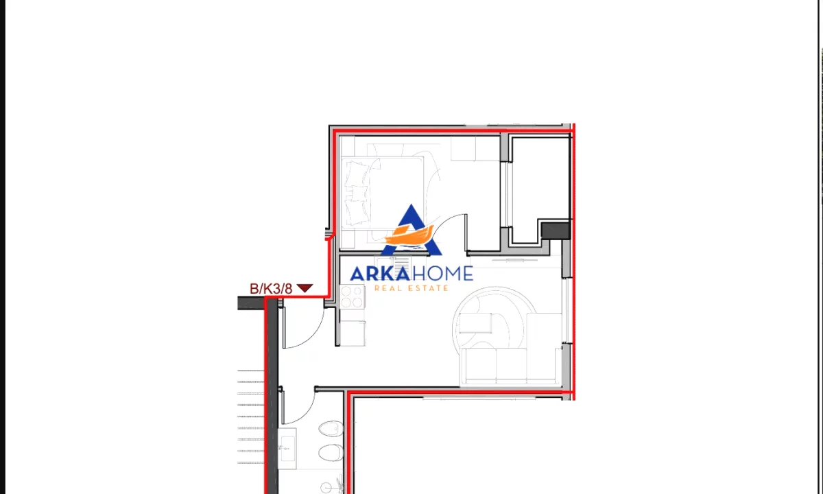 Shtepi ne shitje Apartament ne Tirane, 1+1, Mobilimi Bosh, pa mobiluar, Pagesa 56,280  Euro.