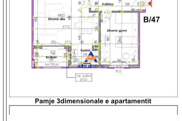 Shtepi ne shitje Apartament ne Tirane, 3+1, Mobilimi Bosh, pa mobiluar, Pagesa 305,800  Euro.
