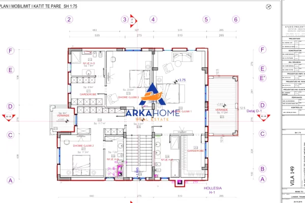 Luxury villas for sale in Tirana 4+1, Emty