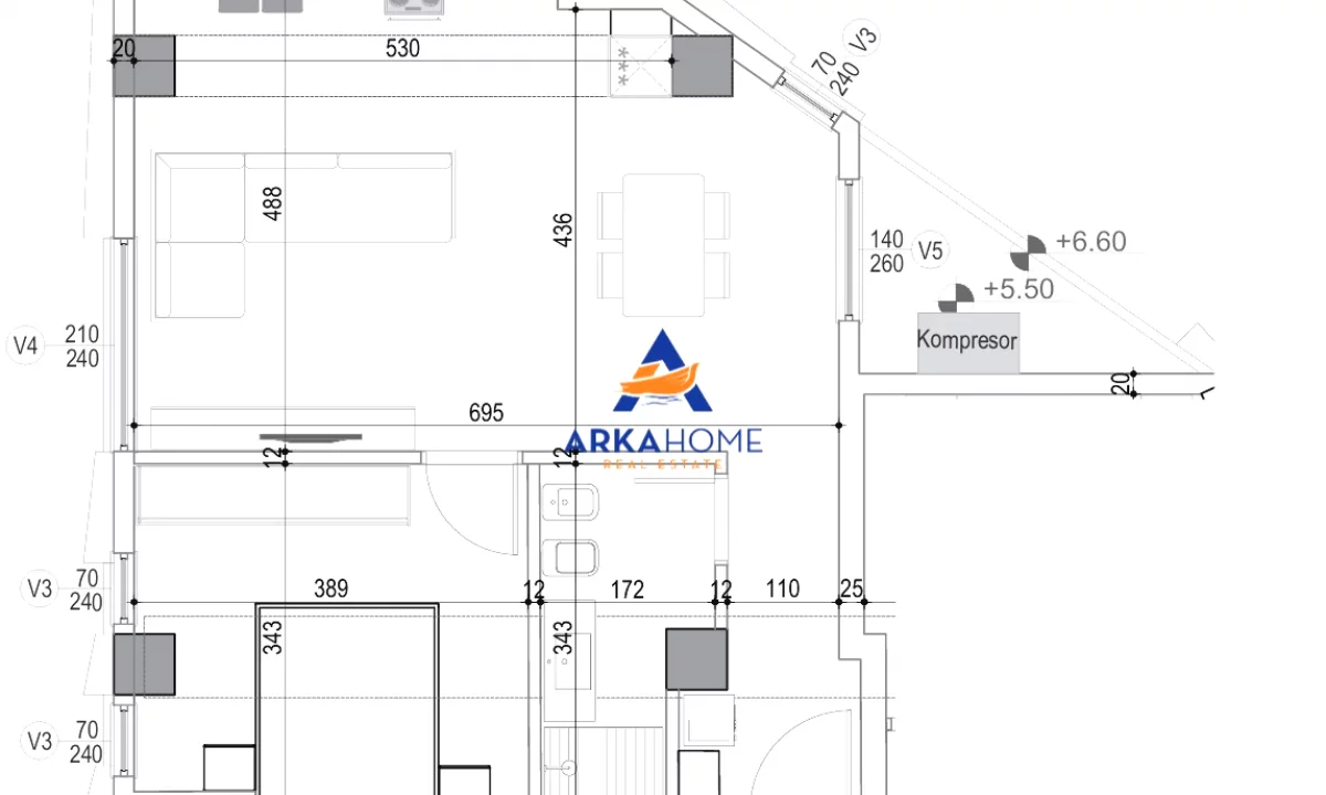 Apartment for sale in Tirana 1+1, Emty