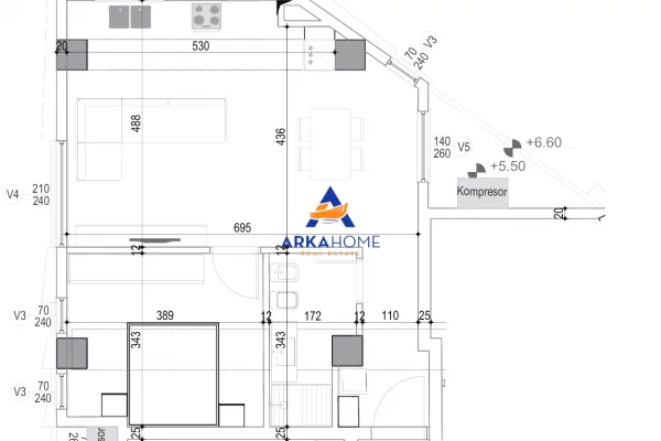 House for Sale 1+1 in Tirana - 286,677 Euro