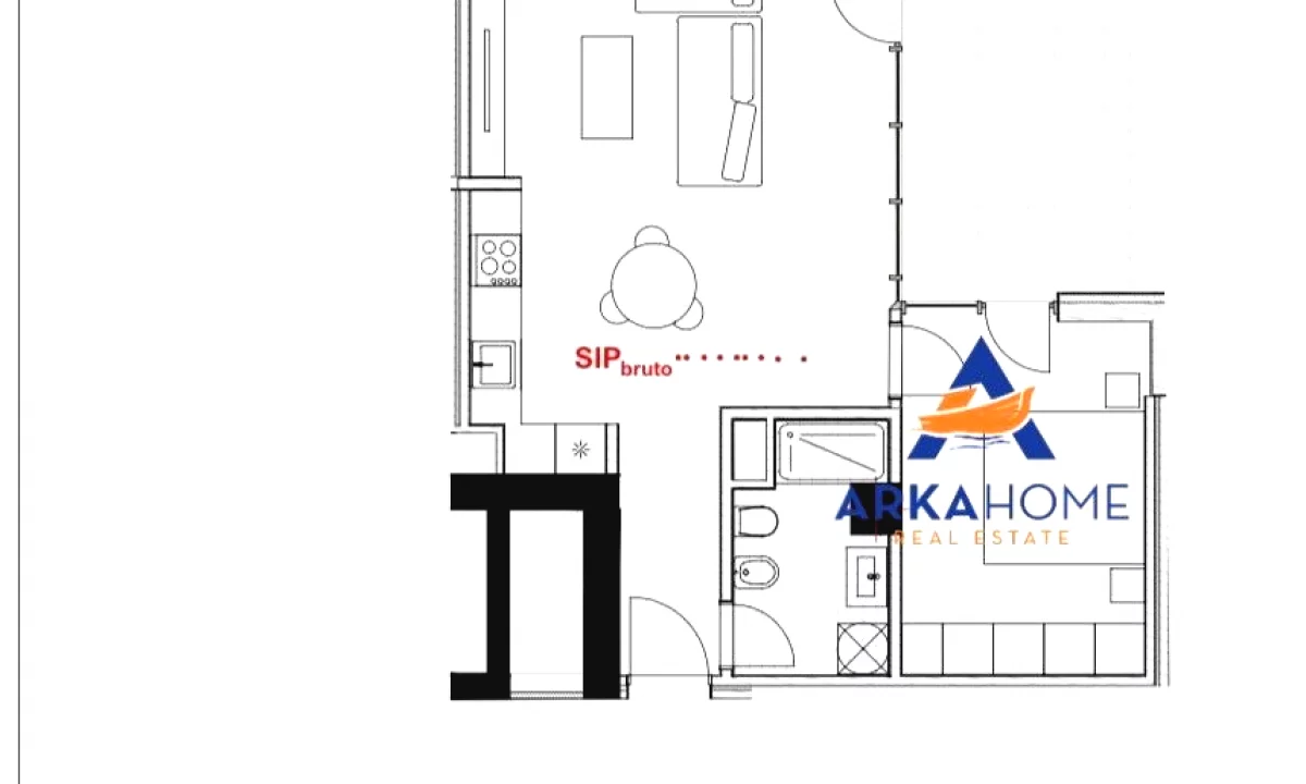 Shtepi ne shitje Apartament ne Tirane, 1+1, Mobilimi Bosh, pa mobiluar, Pagesa 96,600  Euro.
