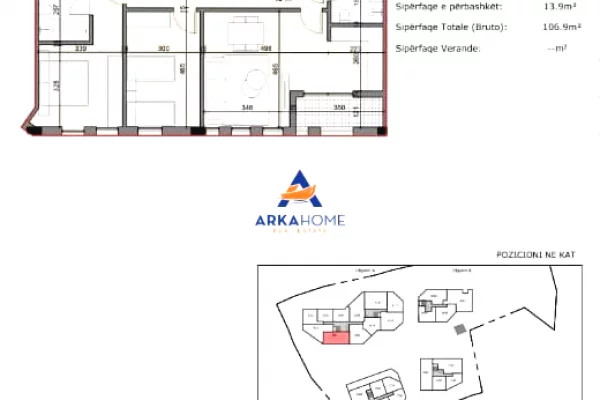 Shtepi ne shitje Apartament ne Tirane, 2+1, Mobilimi Bosh, pa mobiluar, Pagesa 214,000  Euro.
