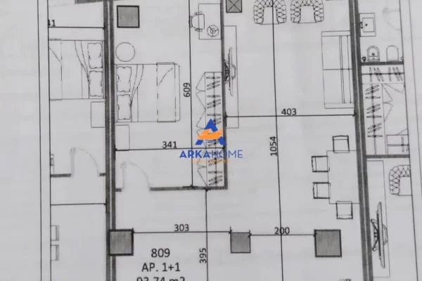 Shtepi ne shitje Apartament ne Tirane, 1+1, Mobilimi Bosh, pa mobiluar, Pagesa 559,300  Euro.