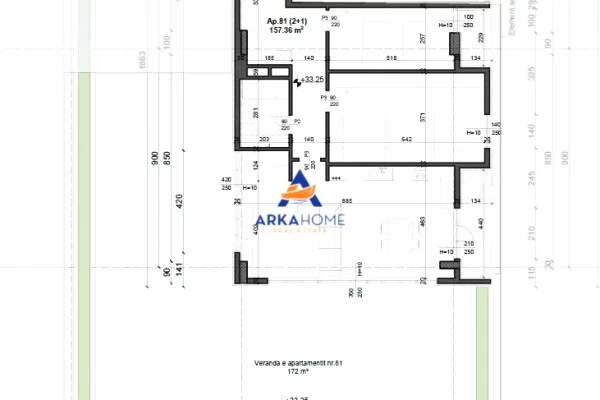 Shtepi ne shitje Apartament ne Tirane, 2+1, Mobilimi Bosh, pa mobiluar, Pagesa 356,040  Euro.