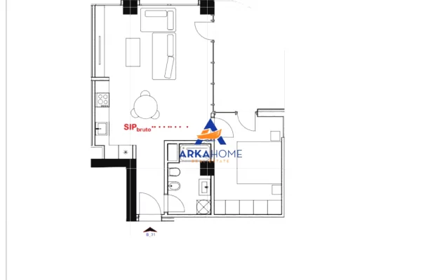 SHITET APARTAMENT 1+1+BALLKON "RIVER PARK REZIDENC ASTIR" 92400 EURO