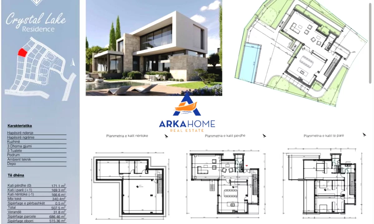 Shtepi ne shitje Apartament ne Tirane, 3+1, Mobilimi Bosh, pa mobiluar, Pagesa 1,540,723  Euro.