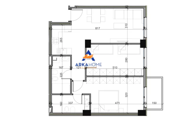 Apartment for sale in Tirana 2+1, Emty