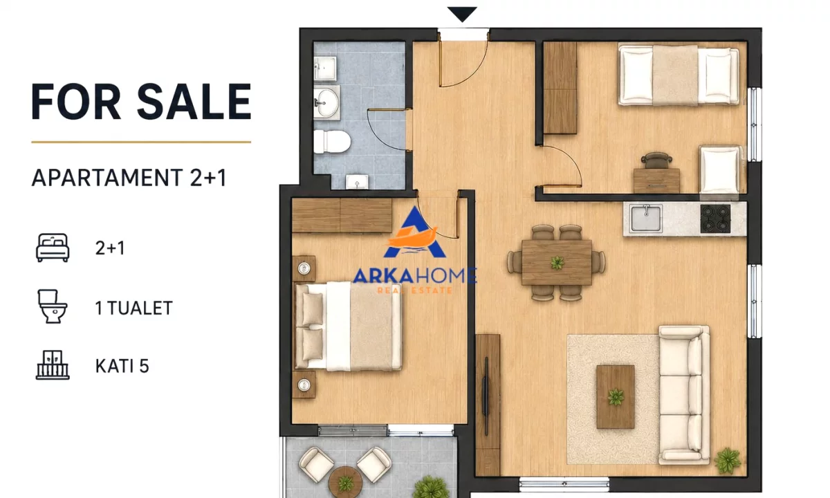 Shtepi ne shitje Apartament ne Tirane, 2+1, Mobilimi E mobiluar, Pagesa 120,000  Euro.