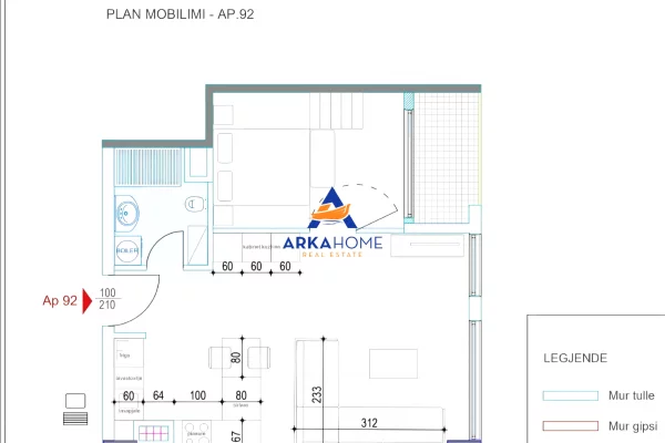 Shtepi ne shitje Apartament ne Tirane, 1+1, Mobilimi E mobiluar, Pagesa 325,000  Euro.
