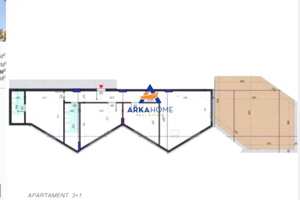 Shtepi ne shitje Apartament ne Tirane, 3+1, Mobilimi Bosh, pa mobiluar, Pagesa 264,600  Euro.