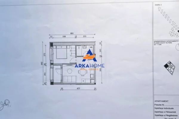 Apartment for sale in Tirana 1+1, Emty