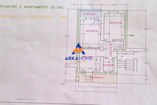 JEPET AMBIENT ME QERA 65.7M2 "KOMUNA E PARISIT, RRUGA GJIK KUQALI " 800 EURO
