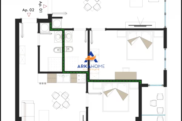 Shtepi ne shitje Apartament ne Tirane, 3+1, Mobilimi Bosh, pa mobiluar, Pagesa 158,500  Euro.