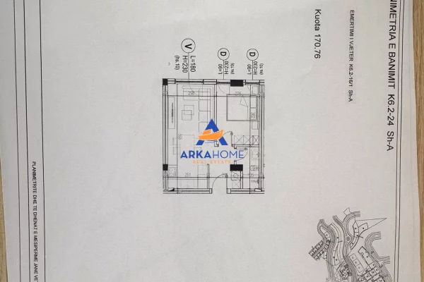 SHITET APARTAMENT 1+1 "KODRA E DIELLIT" 97000 EURO