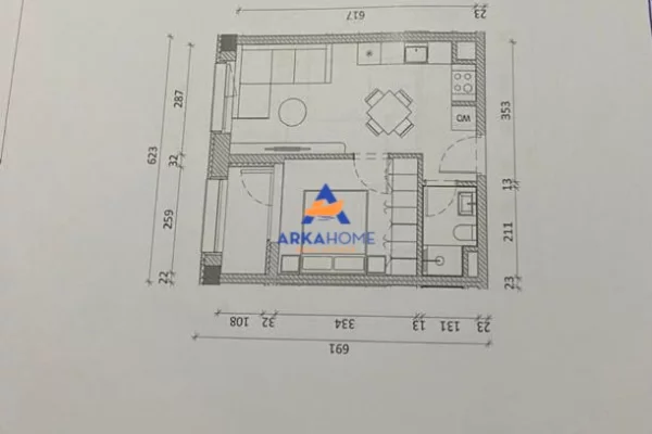 Shtepi ne shitje Apartament ne Tirane, 1+1, Mobilimi Bosh, pa mobiluar, Pagesa 79,800  Euro.