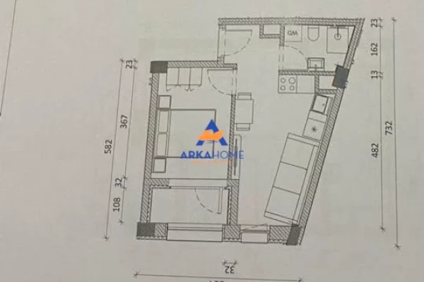 Shtepi ne shitje Apartament ne Tirane, 1+1, Mobilimi Bosh, pa mobiluar, Pagesa 65,900  Euro.
