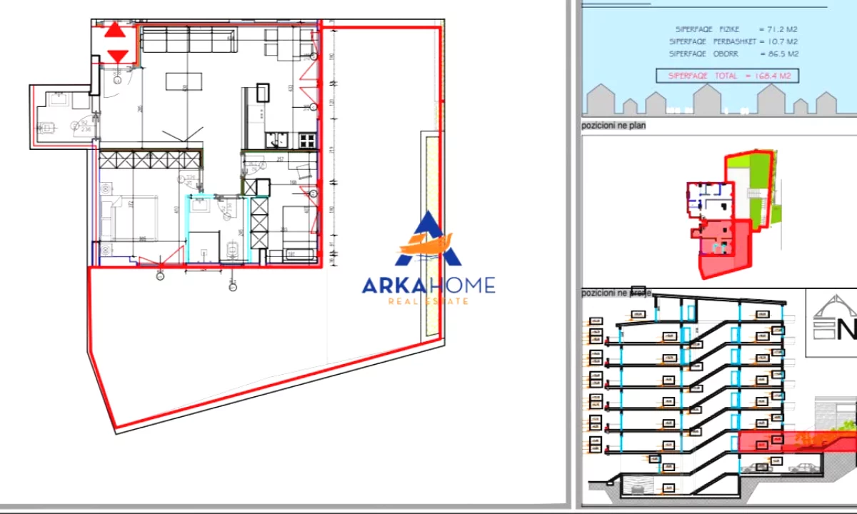 Shtepi ne shitje Apartament ne Tirane, 2+1, Mobilimi Bosh, pa mobiluar, Pagesa 189,602  Euro.