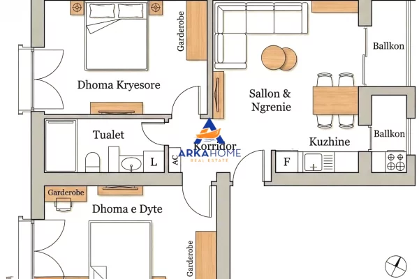 Shtepi ne shitje Apartament ne Tirane, 2+1, Mobilimi E mobiluar, Pagesa 200,959  Euro.