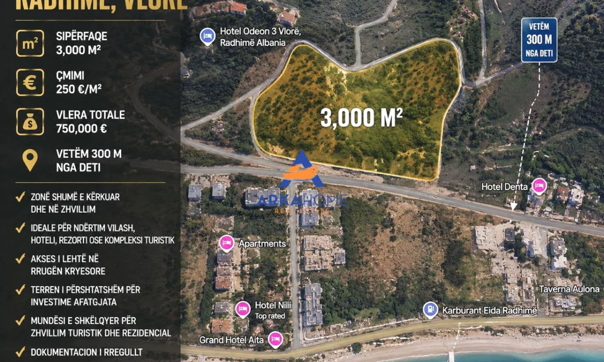SHITEN TOKA NGA 3000 M2 "RADHIME" 750000 EURO SECILA (I DISKUTUESHEM)