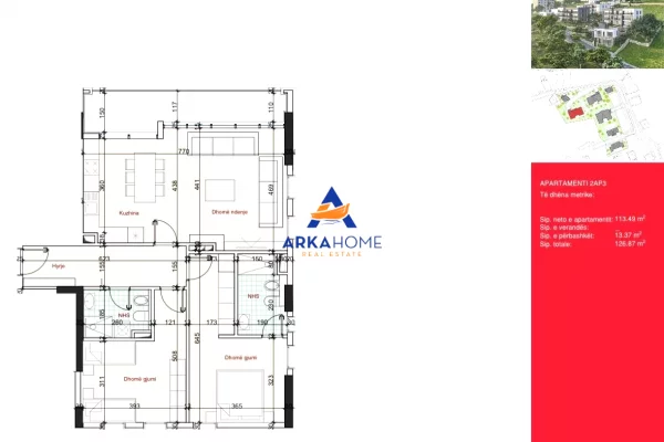 SHITET APARTAMENT 2+1 "RRUGA IRFAN TERSHANA, VILAT AMERIKANE" 254.000 EURO