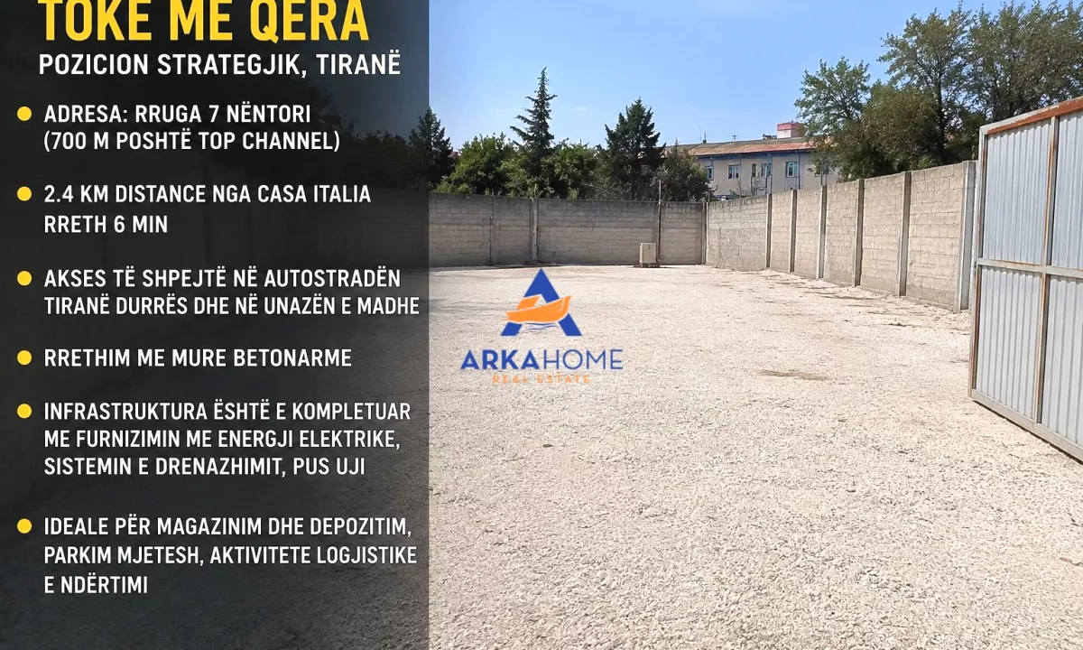 JEPET TOKE 4000M2 ME QERA "RRUGA 7 NENTORI" 4800 EURO