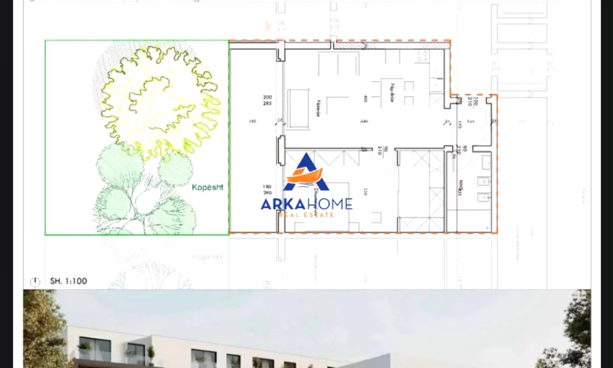 Shtepi ne shitje Apartament ne Tirane, 1+1, Mobilimi Bosh, pa mobiluar, Pagesa 165,600  Euro.
