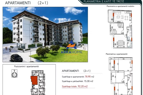 OKAZION!!SHITET APARTAMENT 2+1+BALLKON "PRANE GRAND BLUE FAFA RESORT,GOLEM" 92.200 EURO