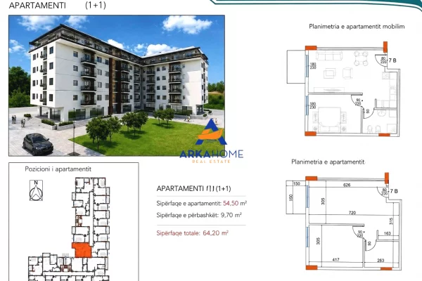 OKAZION!!SHITET APARTAMENT 1+1+BALLKON "PRANE GRAND BLUE FAFA RESORT,GOLEM" 64.200 EURO