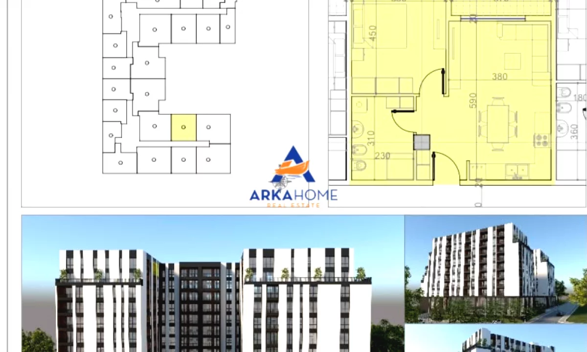 Shtepi ne shitje Apartament ne Tirane, 1+1, Mobilimi Bosh, pa mobiluar, Pagesa 80,615  Euro.