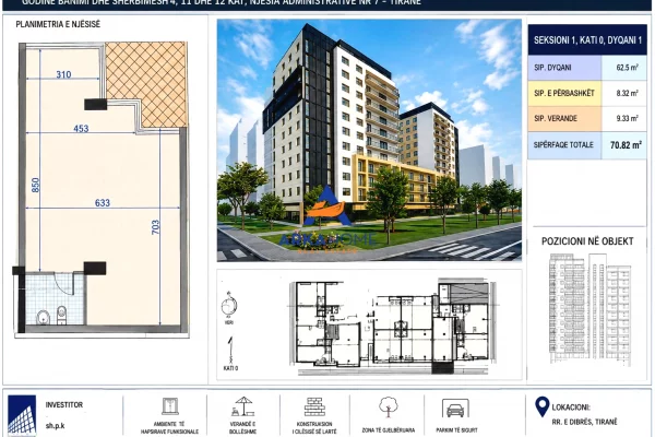 Ambient biznesi ne shitje 3+1 ne Tirane - 167,567 Euro