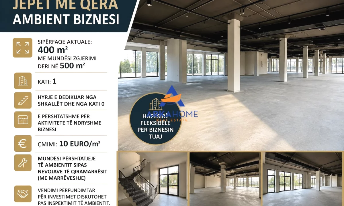 JEPET ME QERA AMBIENT BIZNESI 400 M2 'ASTIR " 5000 EURO